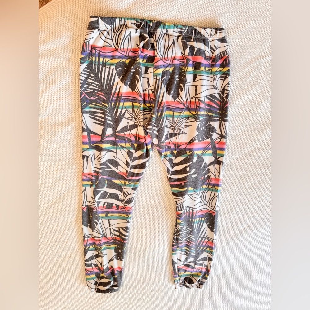 WILDFOX Colorful Black & White Tropical Joggers Sweatpants - Picture 6 of 11
